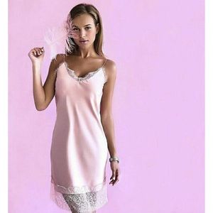 Leon Rose satin night slip gown pink